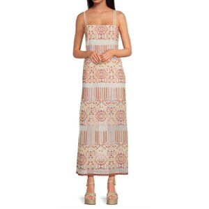 Chelsea & Violet Embroidered Maxi Dress Spaghetti Straps Women M NWT